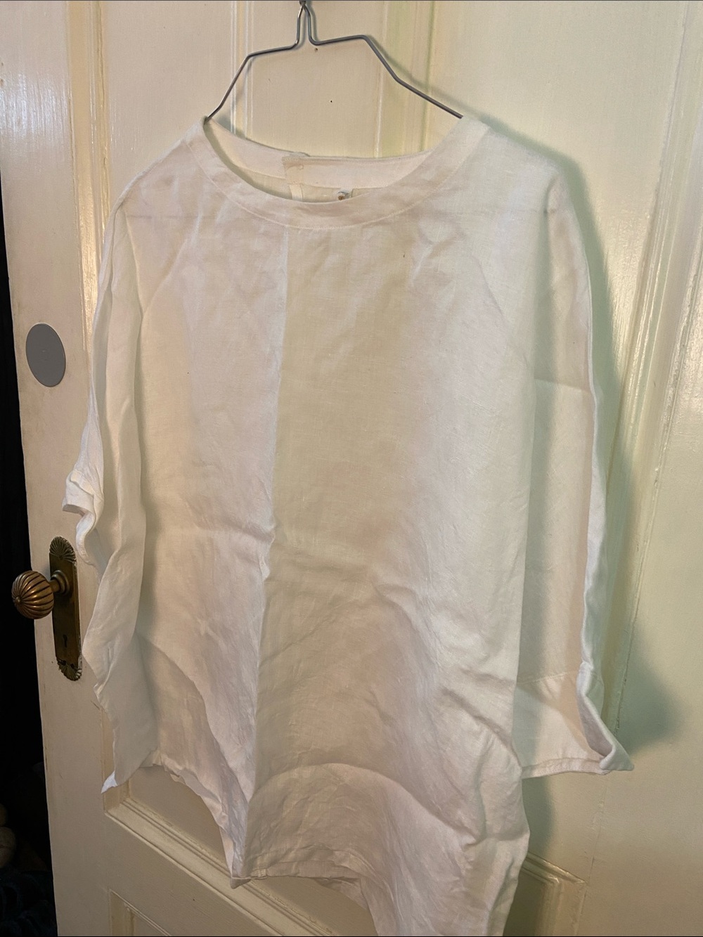 Linen tunic with dolman sleeves